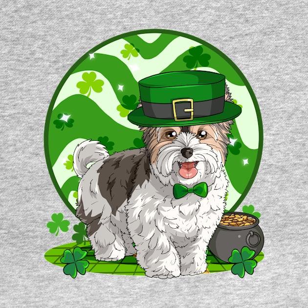 Biewer Terrier Dog St Patricks Day Leprechaun by Noseking